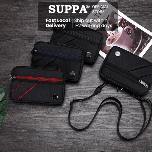 [SG][SUPPA] Men Waist Handphone Horizontal Sling Multipurpose Canvas Pouch