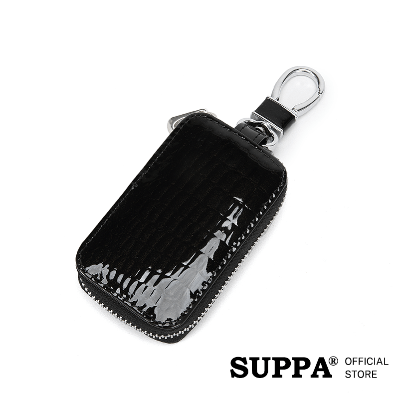 [SG][SUPPA] PU Leather Zipper Closure Car Key Holder Keychains Pouch Key Case Key Cover