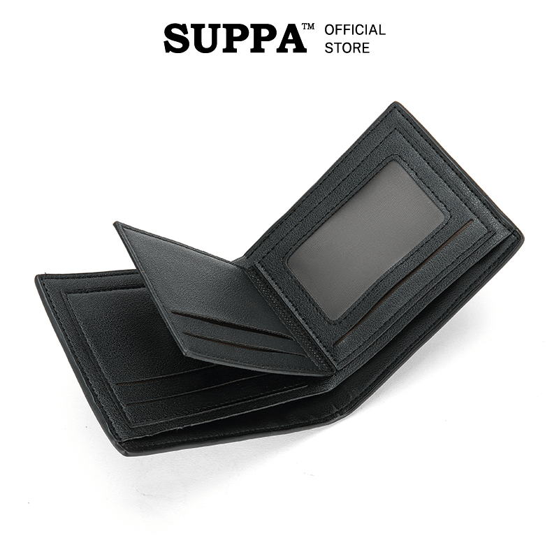 [SG][SUPPA] PU Bifold Short Wallets Men Male Purse Coin Pouch Multi-functional Cards Wallet Stylish