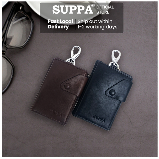 [SG][SUPPA] Key Wallet Fashion Zipper Case Men Coin Key Card Holder Key Pouch Unisex Premium Quality]